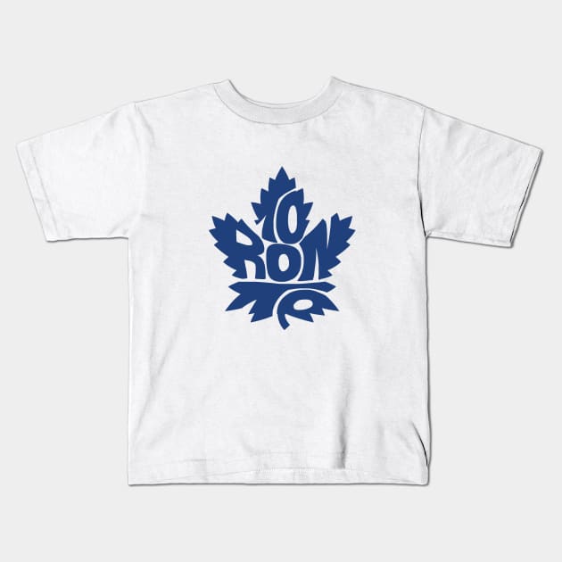 Toronto leaf blue Kids T-Shirt by Seanings